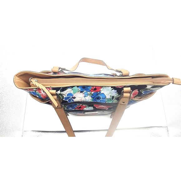 LIZ CLAIBORNE Floral Purse Women's Liz Sport Medium Tote 16 " Long x 10" Tall - Picture 5 of 12